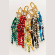 Boho Natural Stone Beaded Bag Charm DIY Keychain Accessories