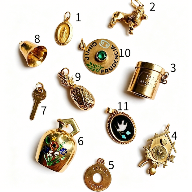 Vintage Enamel Colorful Pendant DIY 18K Gold Plated JX253908Q