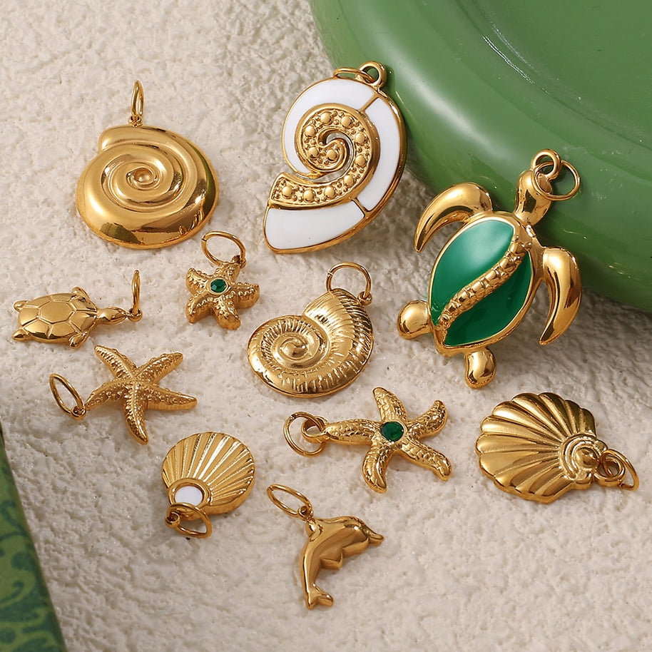 European Beach Starfish Conch Shell Pendant Luxury Style