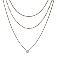 Stainless Steel Multi Strand Chain Necklace