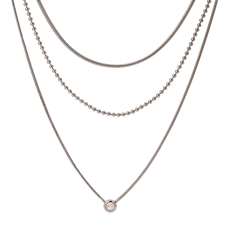 Stainless Steel Multi Strand Chain Necklace