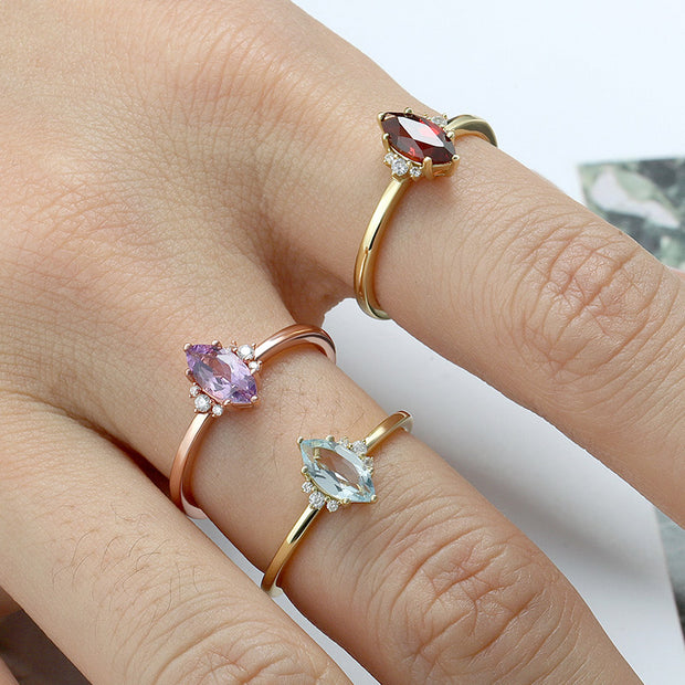 Sky Blue Topaz Marquise Ring