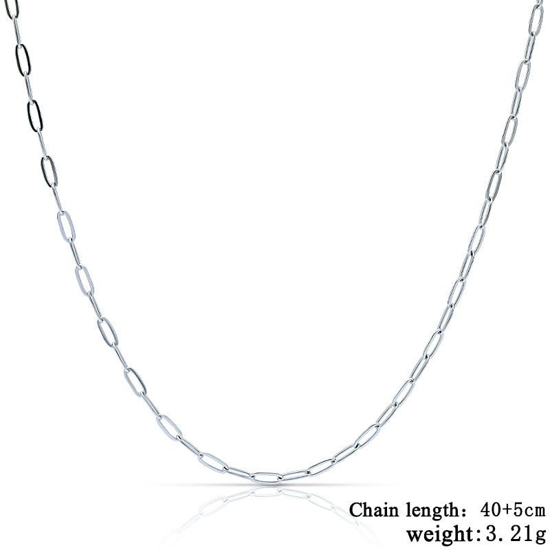 Silver Paperclip Chain Necklace