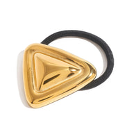 Geometric Triangle Hair Tie Stainless Steel Band JXH2408009