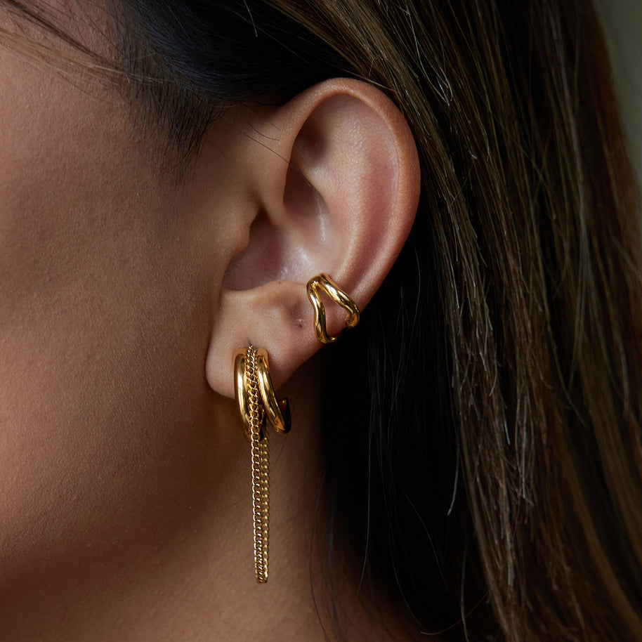 Tassel C Hoop Earrings