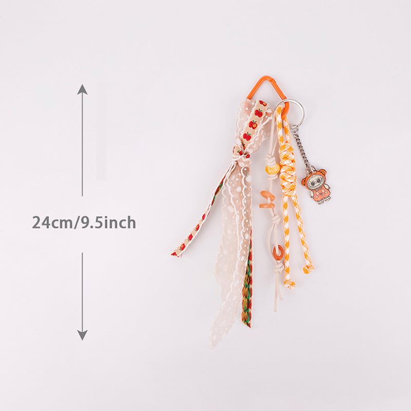 Sport Labubu Keychain | Miu-Style Lovely Pink Woven Rope Tag