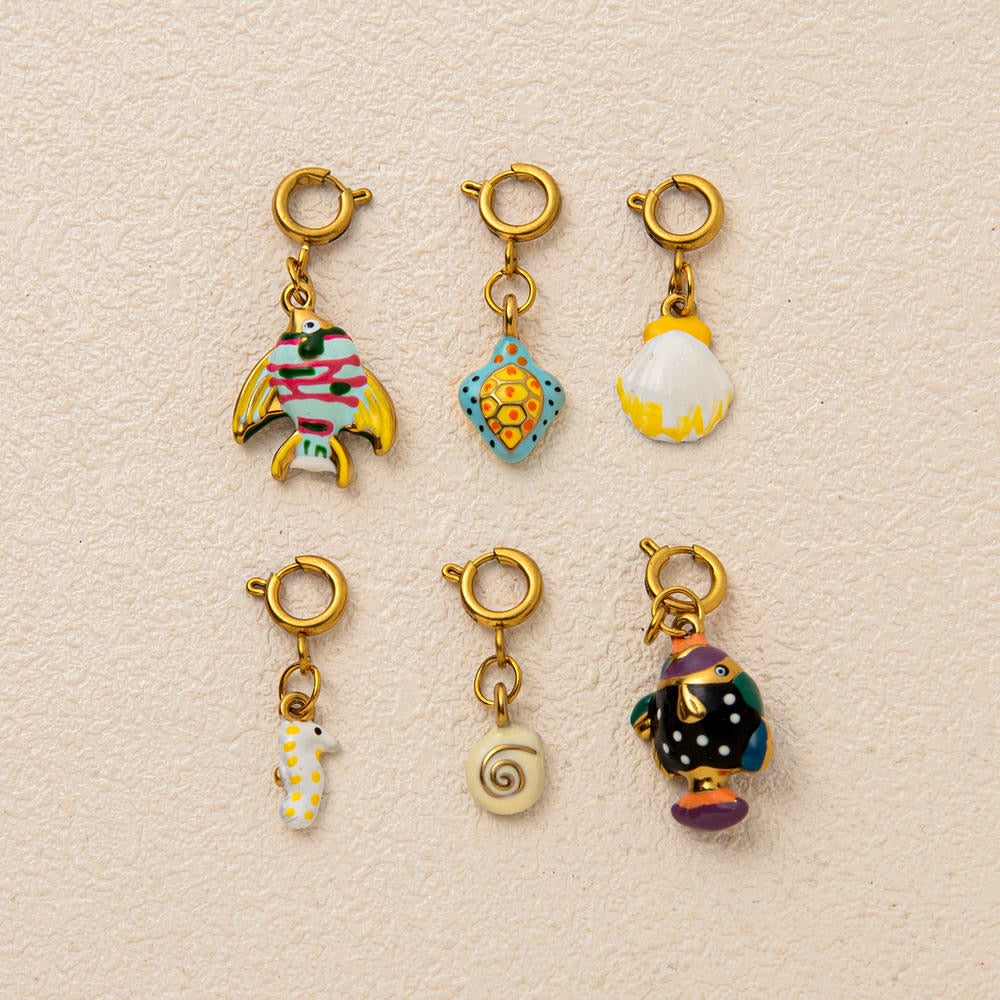 Ocean Animals Pendant Steel 18K Gold Plated Women JX252227R