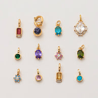 Stainless Steel Adjustable Charm 12 Birthstones Pendant