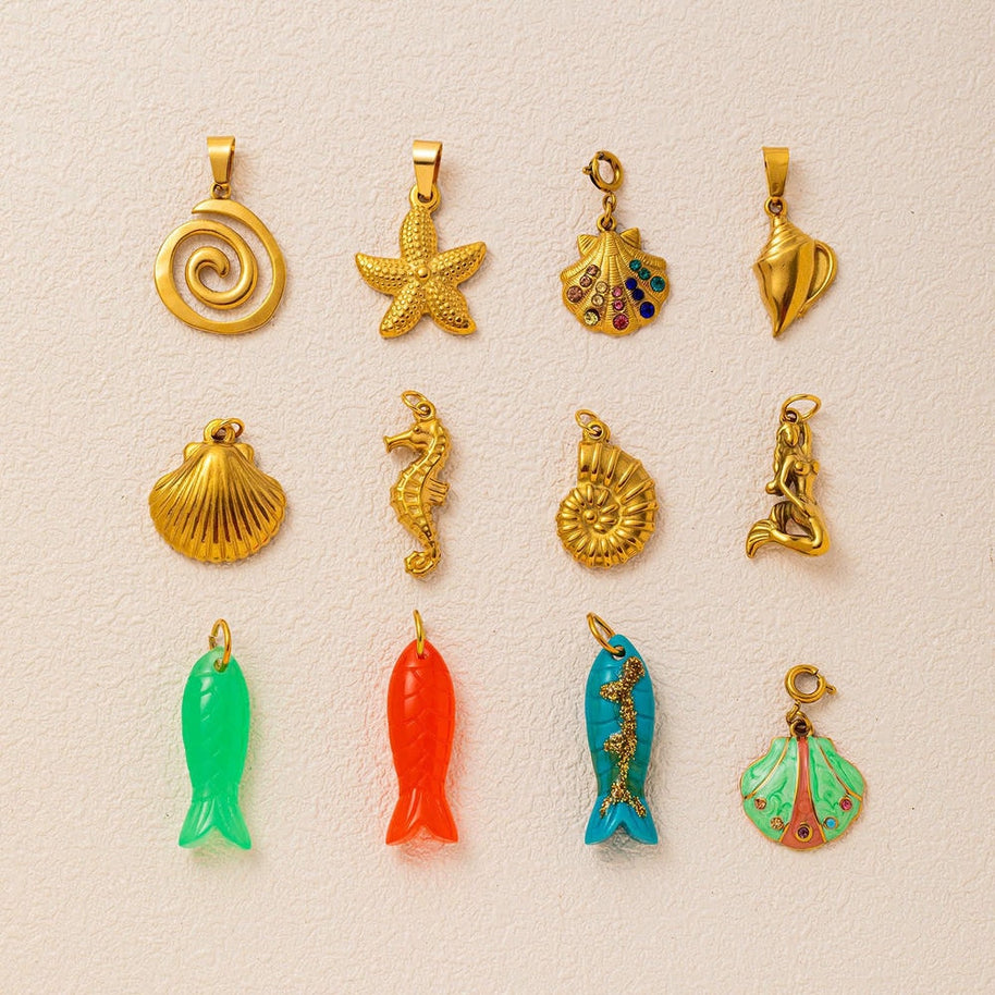 Marine Collection Pendant Steel 18K Gold Plated Wholesale