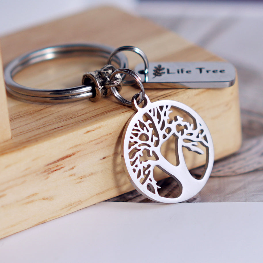 Life Tree Keychain | Titanium Steel Engrave | Nature Gift