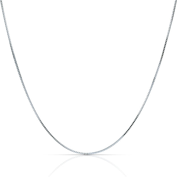 0.75mm Sterling Silver Box Chain Necklace JX0204L
