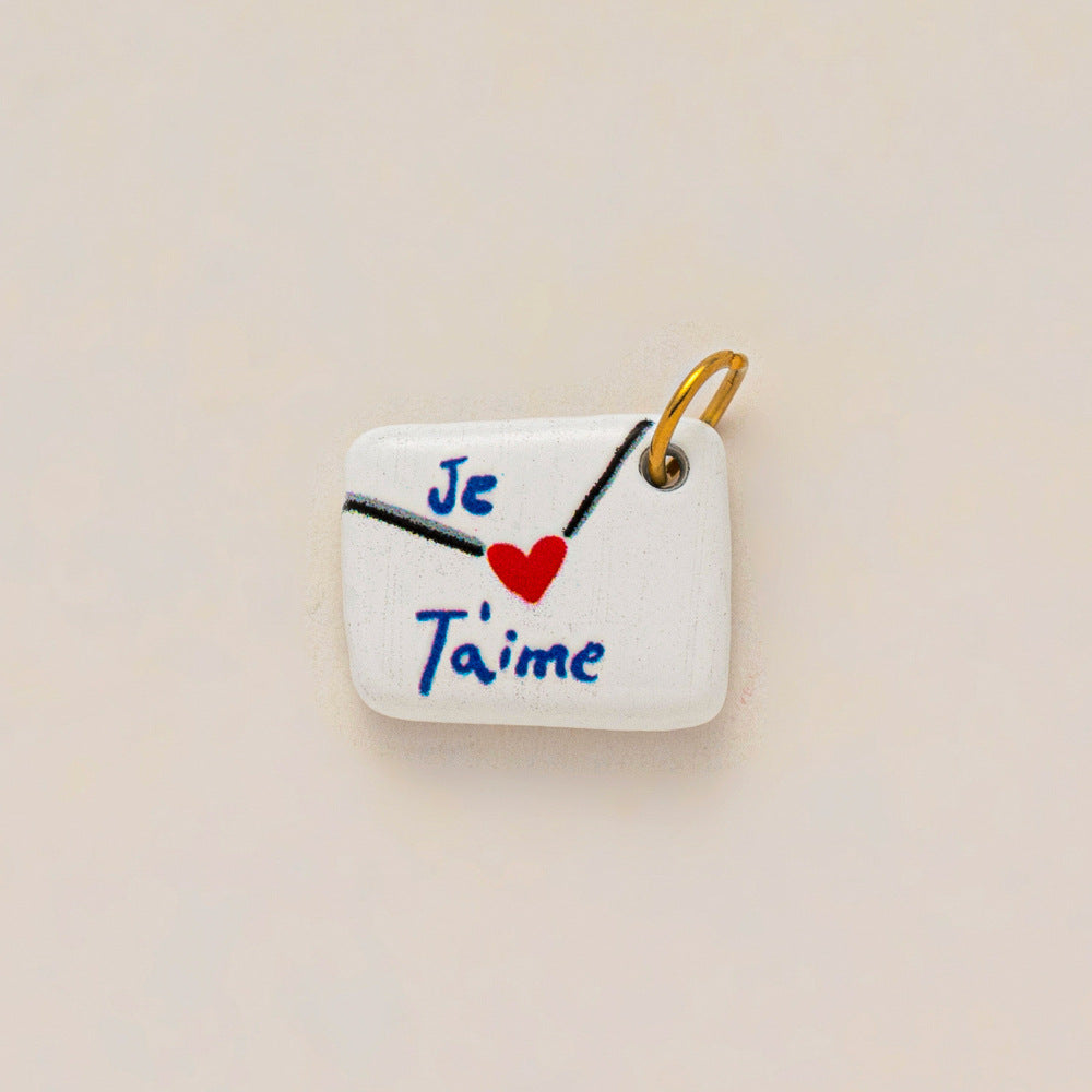 DIY Heart Lemon Pendant Colorful Enamel Steel 18K Gold