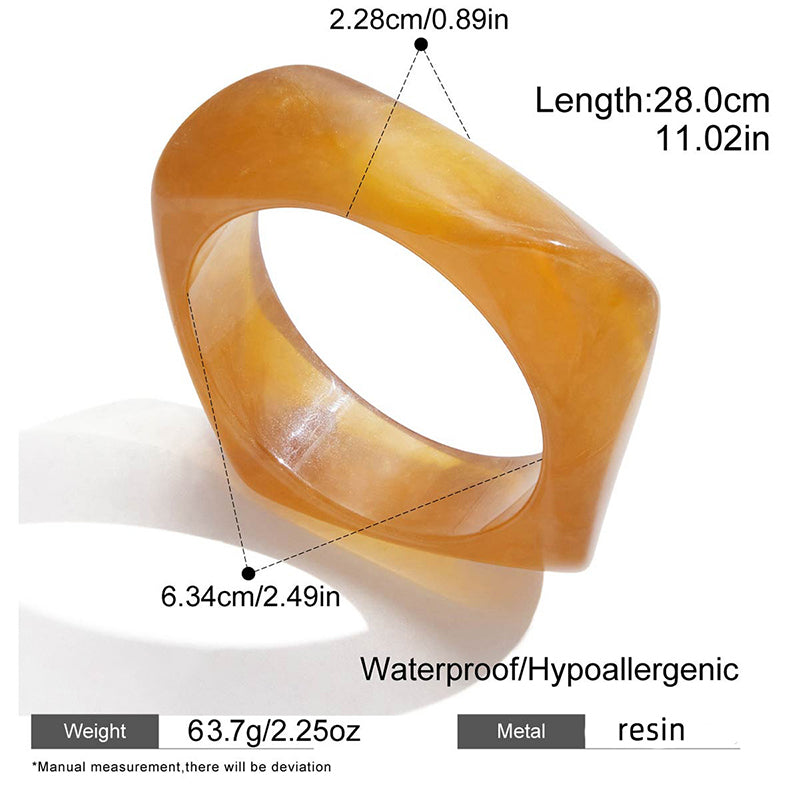 Artisan Resin Bangle  | Unique Irregular Wide Cuff Jewelry