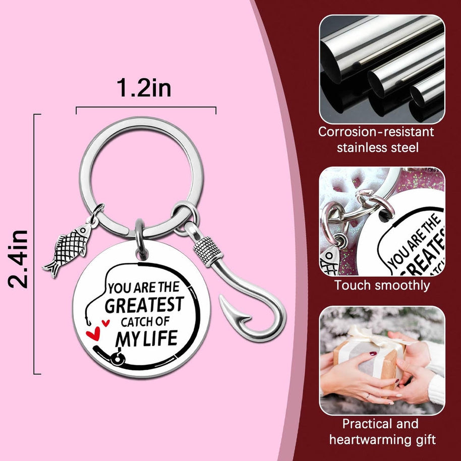 Fishing Keychain | Fish Hook Pendant | Angler Gift