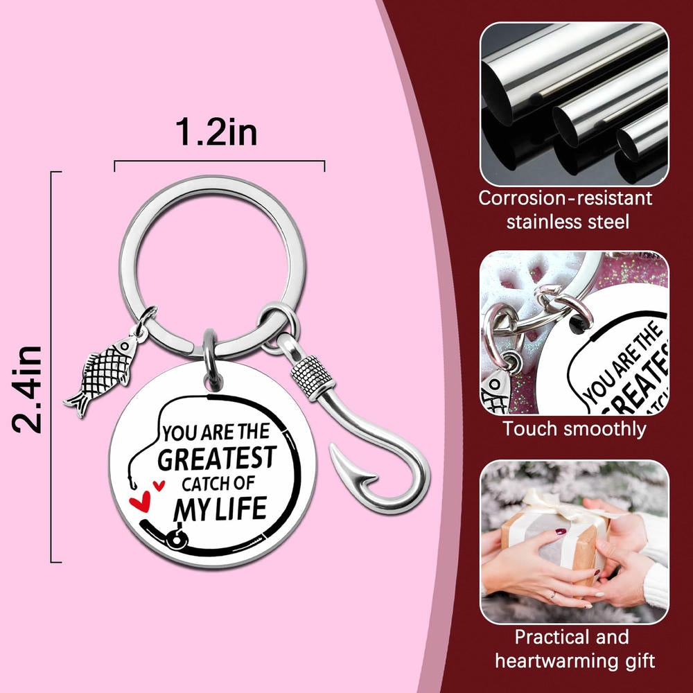 Fishing Keychain | Fish Hook Pendant | Angler Gift