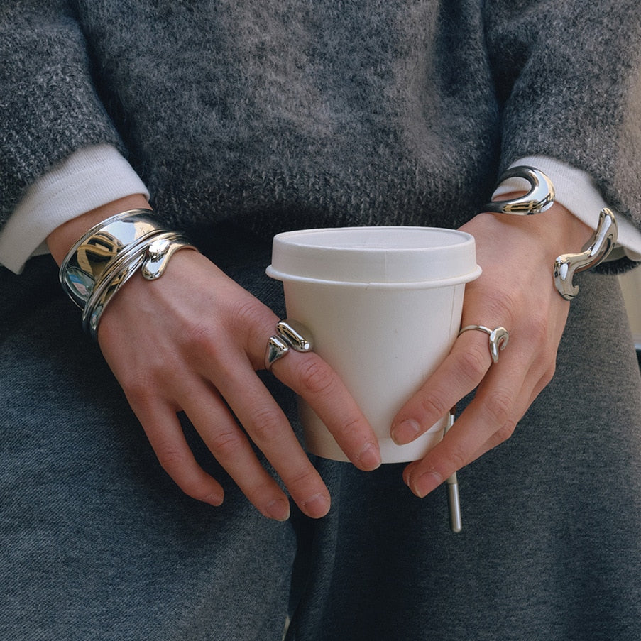 Zircon Bracelet | Open-Cuff Steel Non-Tarnish Women's Bangle