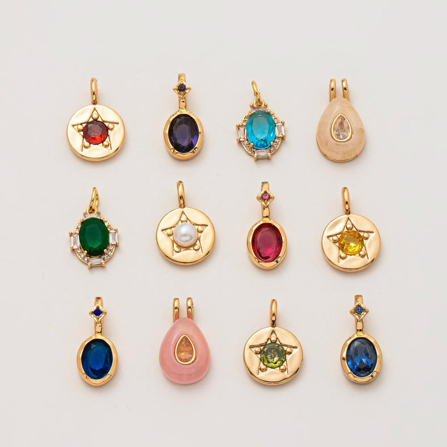 DIY Adjustable Chain 12 Birthstones Pendant JX010404GK