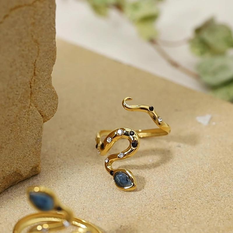 Blue Eye Snake Ring JSR23072704