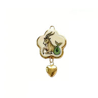 Print Series Zodiac Charm Steel 18K Gold Plated DIY JX255014QI