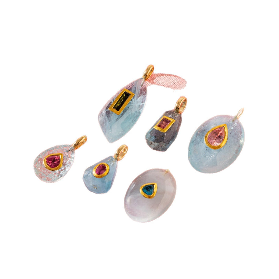 Glass Zircon DIY Pendants Dopamine Colorful Birthstone Charm