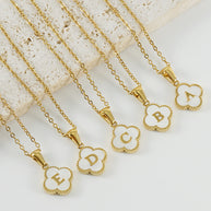 Letter Four-clover Pendant Necklace JZ516