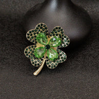 Green Clover Brooch | Four Leaf Lucky Pin | Women's Gift