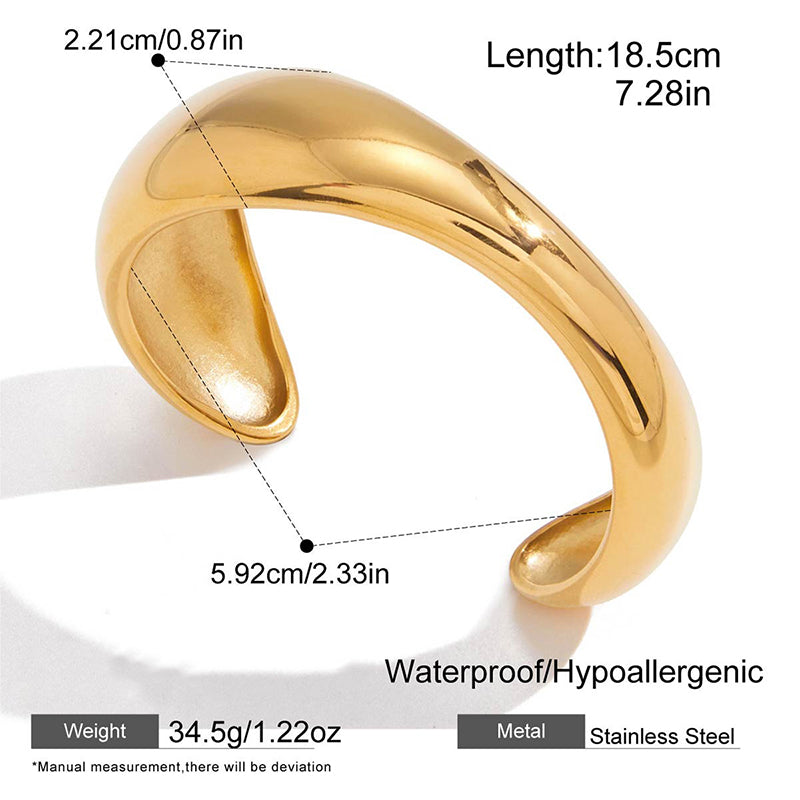 Adjustable Wide Cuff | Asymmetrical Winter Statement Bracelet