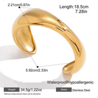 Adjustable Wide Cuff | Asymmetrical Winter Statement Bracelet