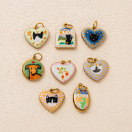 Heart Series Enamel Charm Stainless Steel Colorful DIY