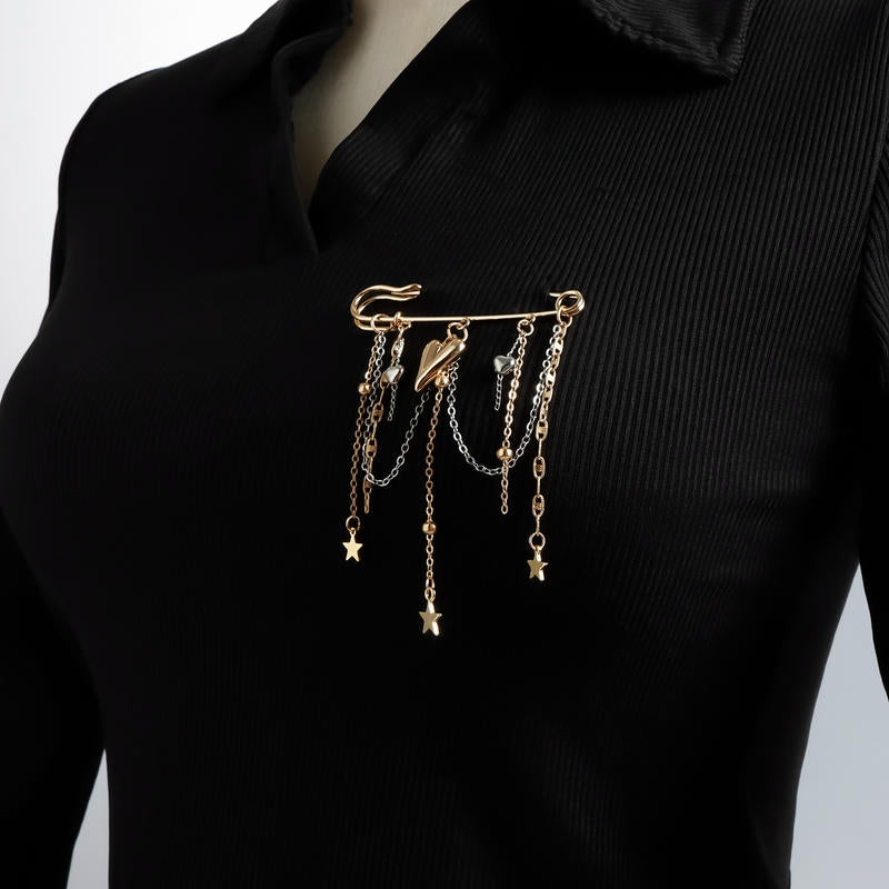 Celestial Bear Brooch | Functional Lapel Pin for Suits