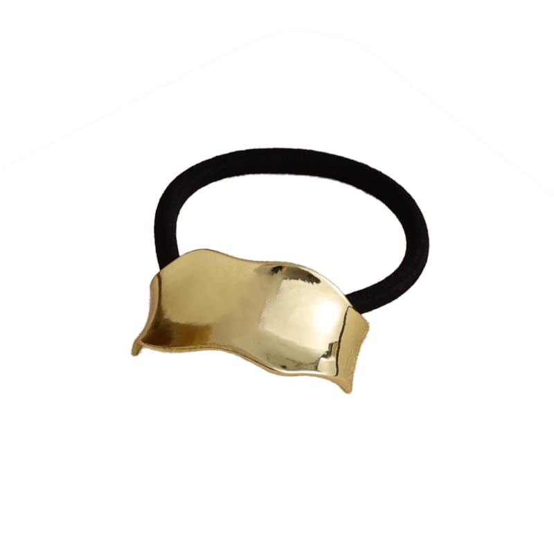 Wave Plated Golden Metal Hair Tie JTG18542
