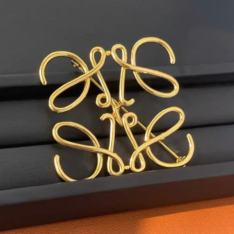 Geometric Square Brooch | Hollow-Out Pin for Coat & Blazer