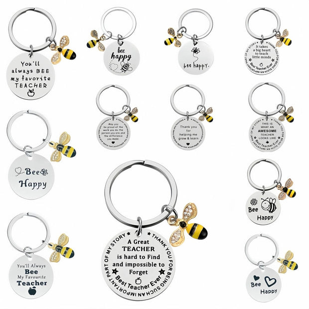 Bee Keychain | Teacher Thank You Gift | Engrave Steel