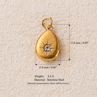 Vintage Gemstone Crystal Stainless Steel DIY Pendants Charm