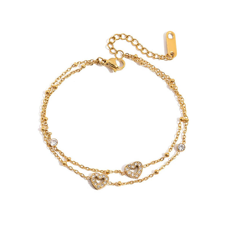 Sugar Cube Bracelet | Heart Charm | Stainless Steel Gift