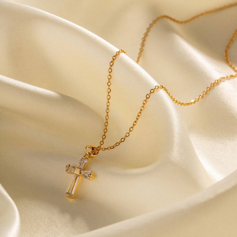 CZ Cross Necklace