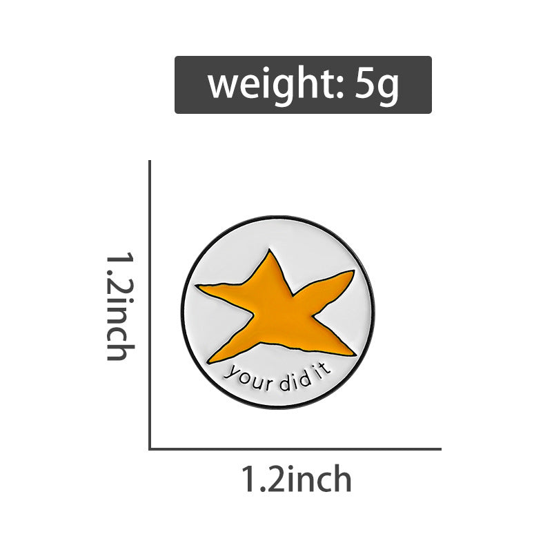 White and Yellow Star Brooch JJQqhxz3564