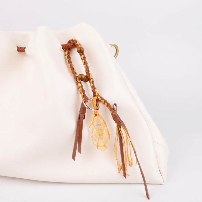 Charm Gemstone Keychain | Hand Woven Healing Accessories