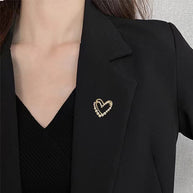 Unique Pearl Double Heart Brooch JZQ001P