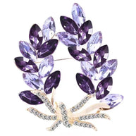 Purple Flower Brooch | Crystal Rhinestone Pin | Luxury