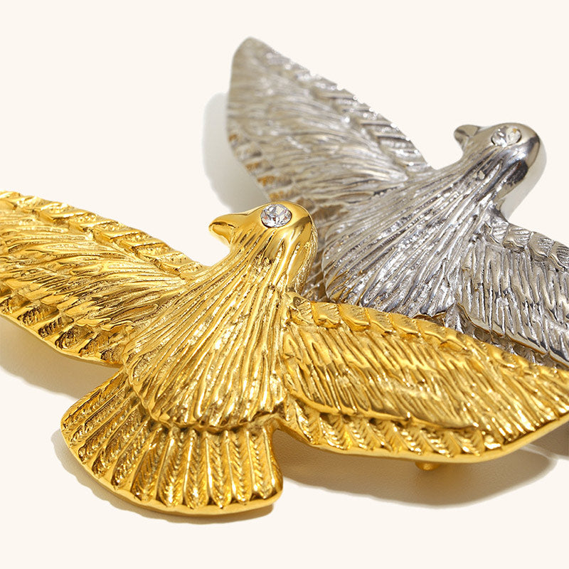 Songbird Brooch | 18K Gold Plated Stainless Steel Elegant Pin