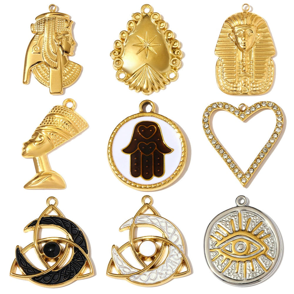 Fatima Hand Pendant | Ethnic Egyptian Pharaoh Steel Charm