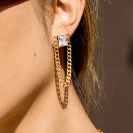 Zircon Stud Earrings | Fringe Style | Stainless Steel Gift