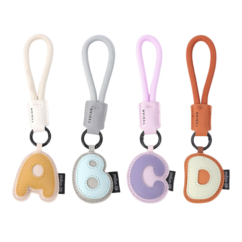 Letter Keychain | Leather Alphabet Charm | Dopamine Style