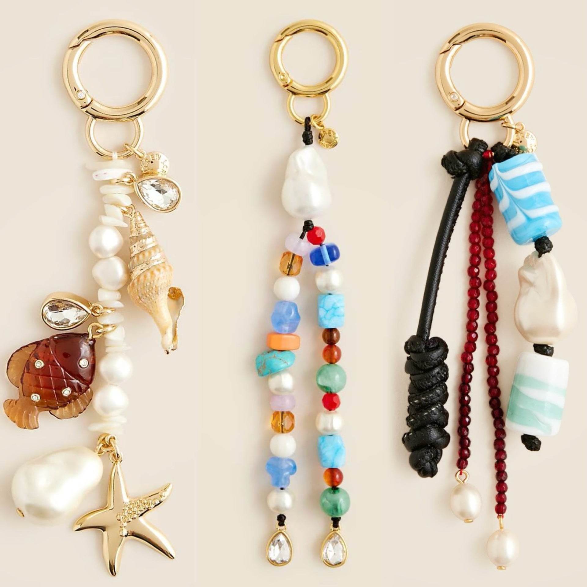 Summer Beachy Bag Charms Ocean Shell Keychain Accessories