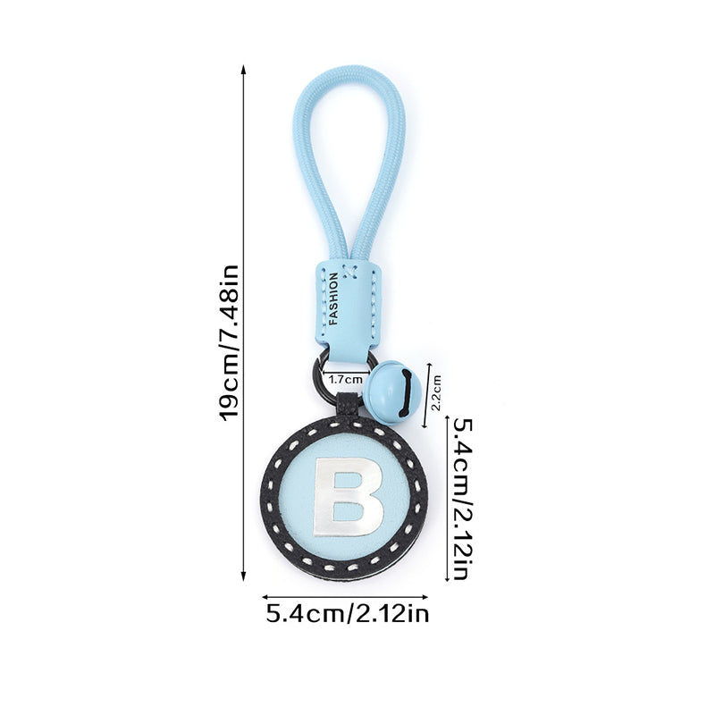 Letter Keychain | Round Leather Charm | Minimalist Gift