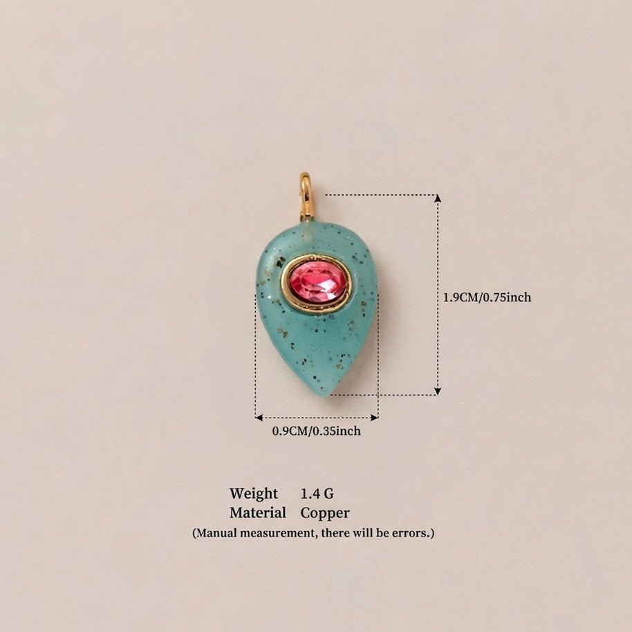 Glass Zircon DIY Pendants Dopamine Colorful Birthstone Charm