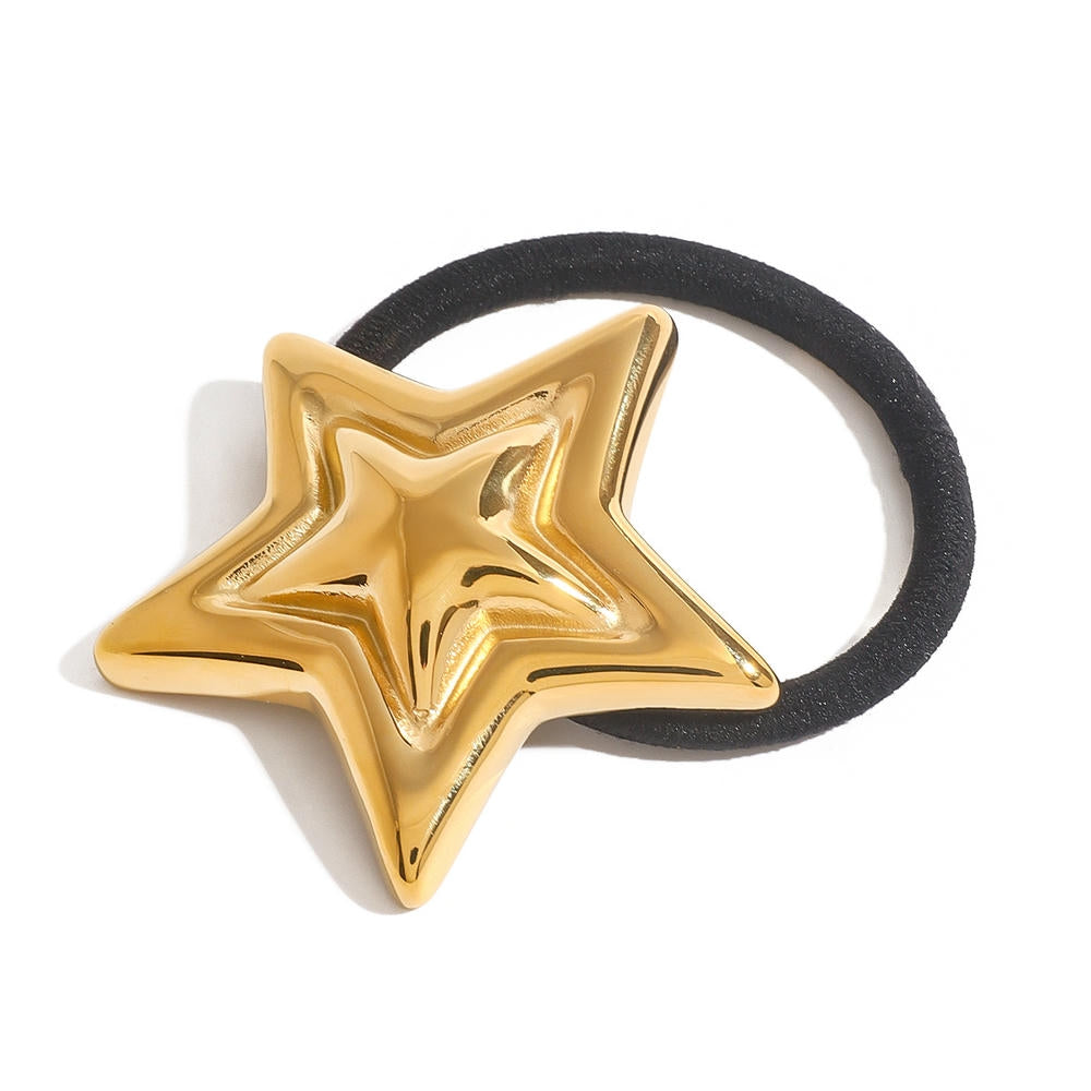 Star Hair Tie Stainless Steel Ponytail Band JXH2408014