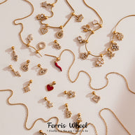 DIY Luxury Multi Charm Heart Tree Four Leaf Clover Pendant