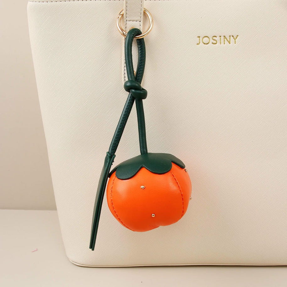 Persimmon Keychain | PU Cotton Charm | Lucky Gift
